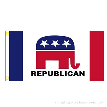 Republican Flag with Two Brass Grommets Double Stitched